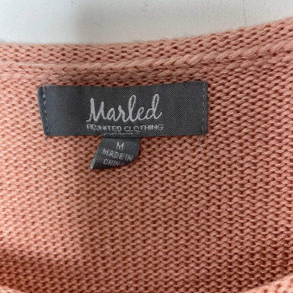 Marled Reunited Clothing Women's Size M Hello Summer Knit Sweater Coral Peach - Picture 5 of 12